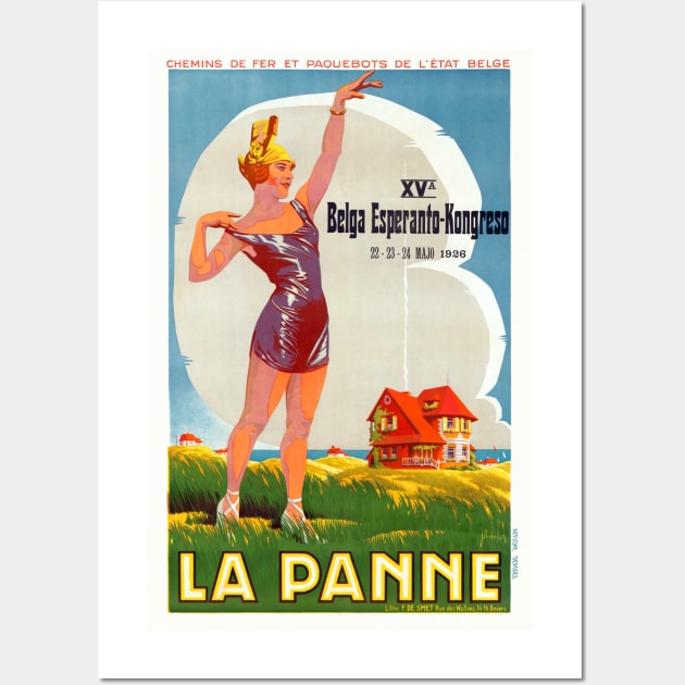 La Panne Belgium Vintage Poster 1926 Wall Art by vintagetreasure